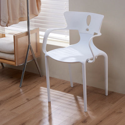 Chaise de salle à manger contemporaine scandinave PP carré point d'exclamation dossier accoudoir pour salle à manger 