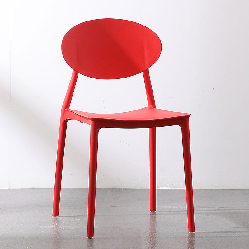 Contemporary Nordic Square PP Dining Chair Backrest Armless For Dining Room