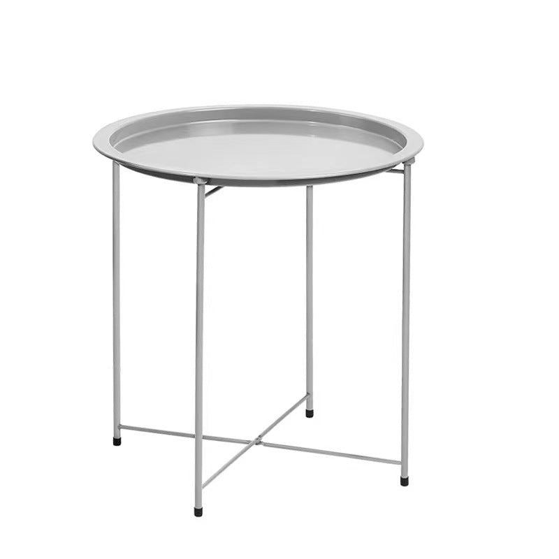 Bandeja de mesa de café redonda minimalista moderna con marco de hierro para sala de estar 