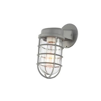 Contemporary Industrial Aluminum Round Cage 1-Light Waterproof Wall Sconce Lamp For Entryway