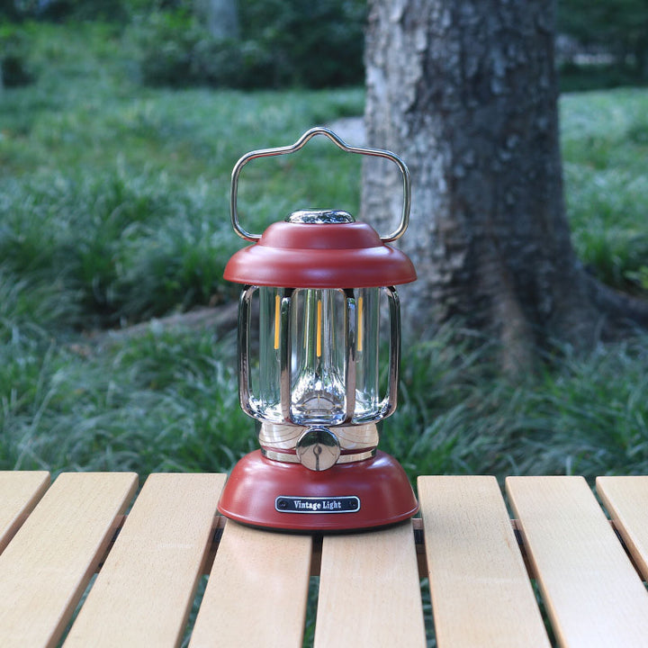 Modern Minimalist Waterproof Cylindrical Iron ABS LED USB Camping Outdoor Light For Outdoor Patio