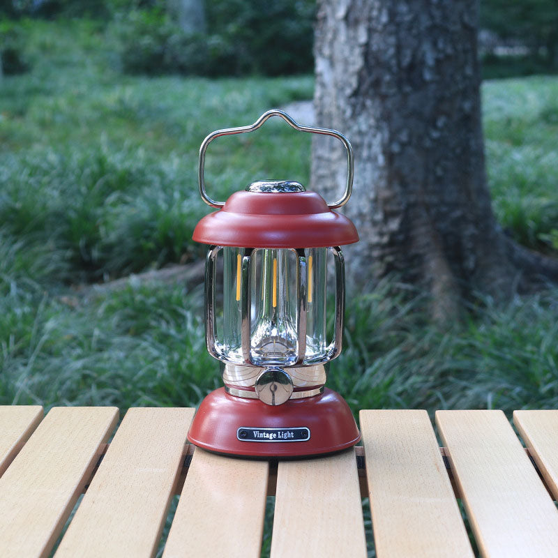 Luz de camping al aire libre USB LED ABS de hierro cilíndrico impermeable minimalista moderna para patio exterior 