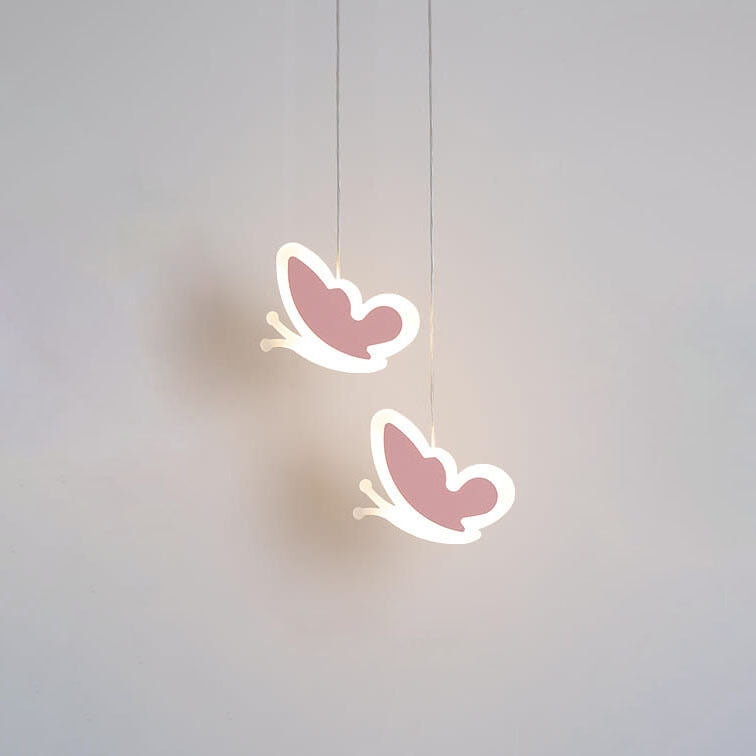 Moderner minimalistischer Herz-Schmetterling-Blumen-Acryl-LED-Kronleuchter 
