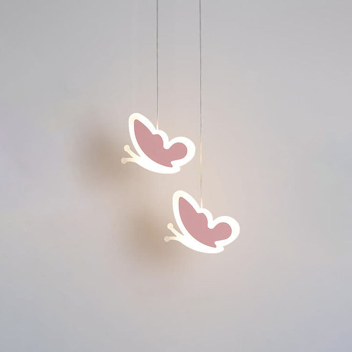 Moderner minimalistischer Herz-Schmetterling-Blumen-Acryl-LED-Kronleuchter 