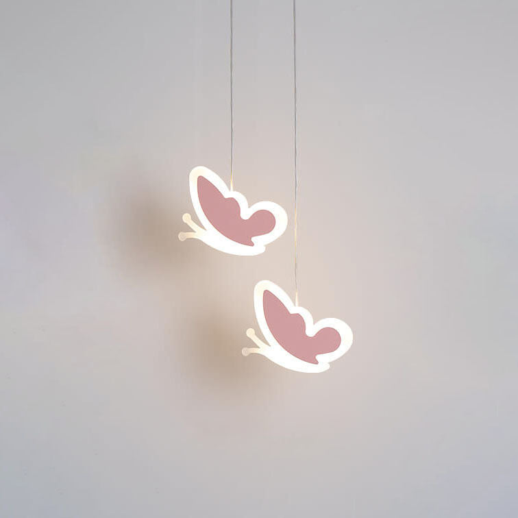 Modern Minimalist Heart Butterfly Flower Acrylic LED Chandelier
