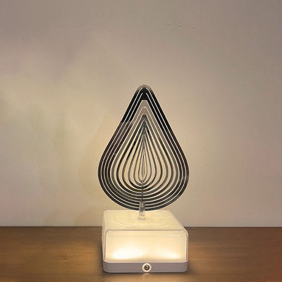 Modern Art Deco Stainless Steel ABS Cubic Base Multishape Rechargeable USB LED Table Lamp Night Light For Bedside