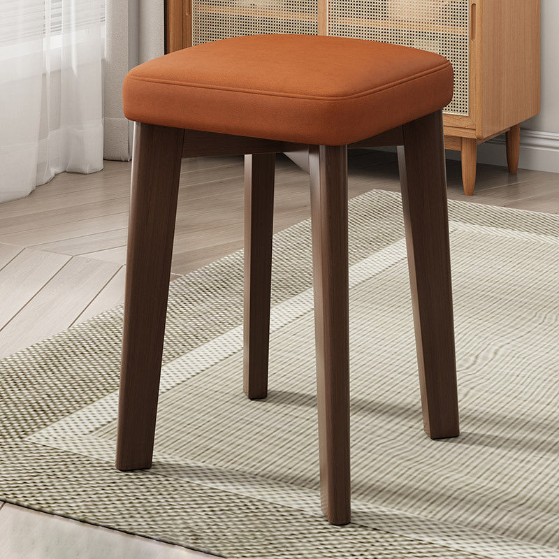 Modern Minimalist Square Upholstered Plywood Beech Wood Technology Fabric Dining Chair For Dining Room