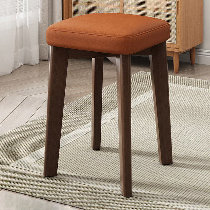 Modern Minimalist Square Upholstered Plywood Beech Wood Technology Fabric Dining Chair For Dining Room