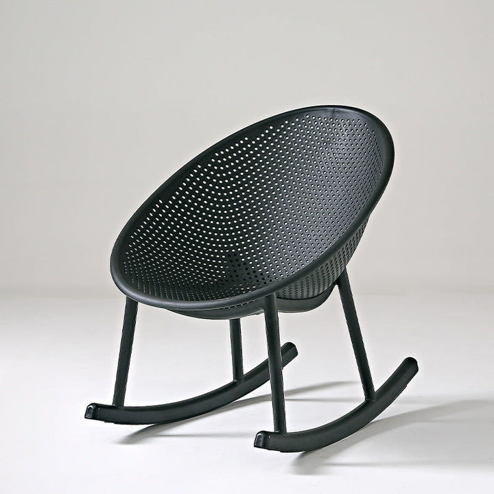 Chaise ovale créative contemporaine en plastique PP avec dossier et accoudoirs pour salon 