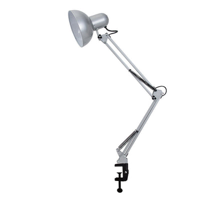Lámpara de mesa de 1 luz de hierro ABS con clip de brazo largo retráctil minimalista moderna para dormitorio 