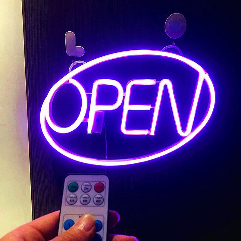 Modern Art Deco Waterproof PS OPEN LED Outdoor Hanging Neon Wall Sconce Lamp For Dining Room