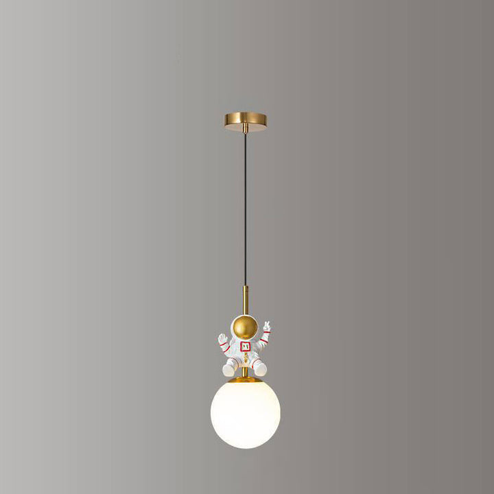Suspension contemporaine pour enfants nordiques Orb Astronaut en résine de fer 1 lumière pour chambre 