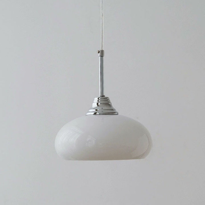 Traditional French Oval Iron Glass 1-Light Pendant Light For Bedroom