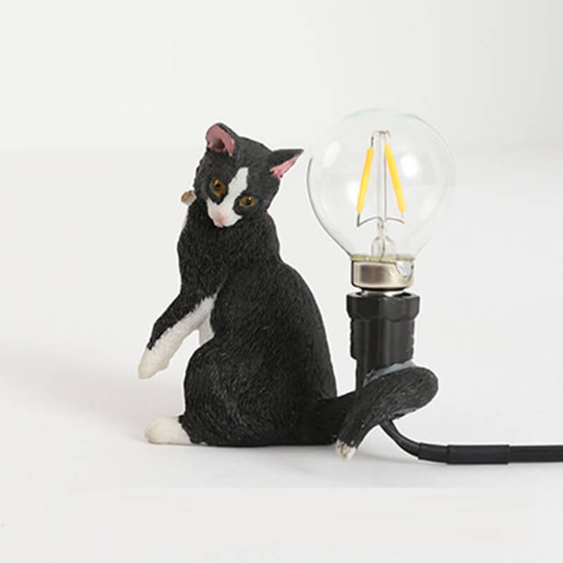 Modern Creative Resin Kitten Decor 1-Light Mini Table Lamp