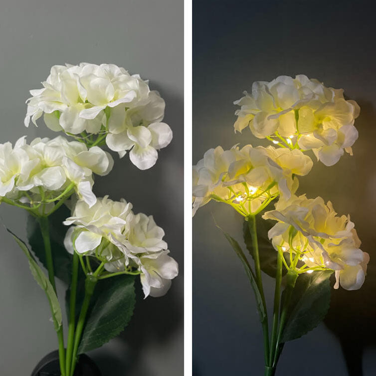 Contemporary Creative Outdoor Solar Simulation Hydrangea LED Garden Lawn Ground Insert Landscape Light