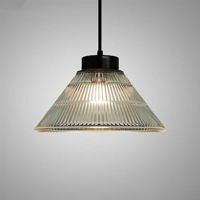 Vintage Industrial Frosted Glass Cone 1-Light Pendant Light