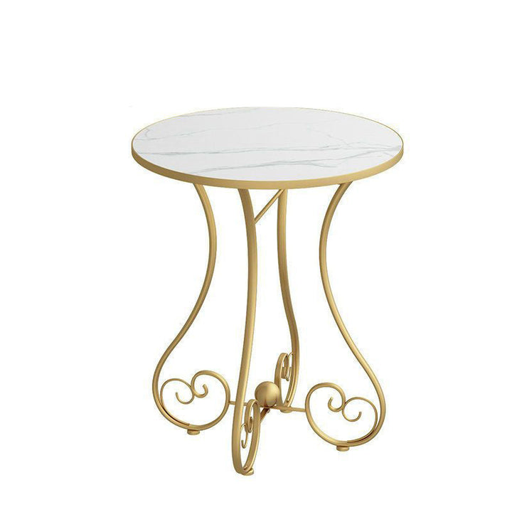 Contemporary Nordic Round Heart Base MDF Metal Coffee Table For Living Room