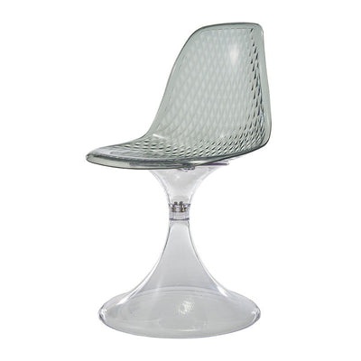 Silla de comedor con respaldo de diseño de arco de plásticos acrílicos nórdicos contemporáneos para comedor 