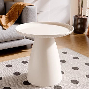 Table d'appoint moderne minimaliste ronde en plastique PET à 1 pied pour salon 