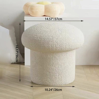 Pouf repose-pieds en velours de forme champignon pour salon, simplicité contemporaine 