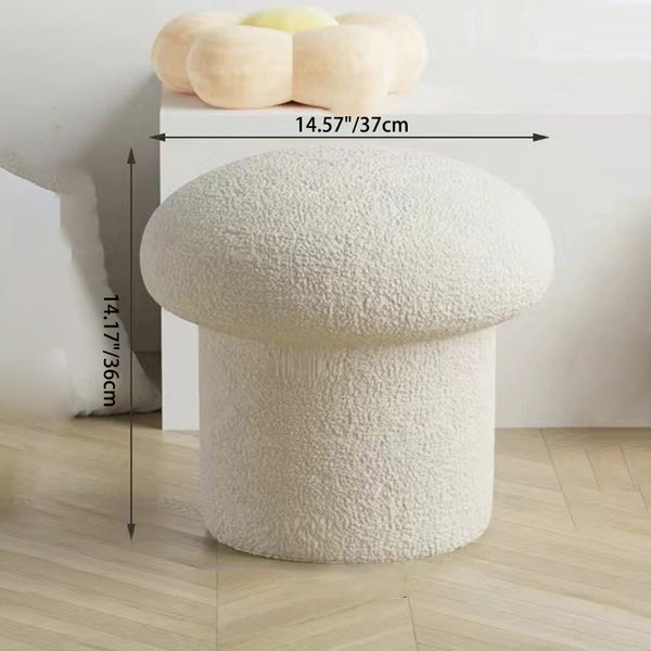 Contemporary Simplicity Mushroom Shape Velvet Pouf Footstool For Living Room