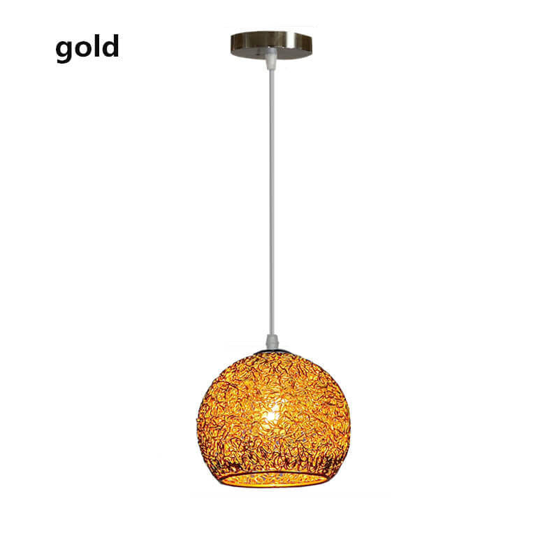 Contemporary Creative Aluminum Macaron Round 1-Light Pendant Light For Living Room