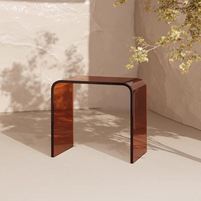 Tabouret de vanité en cuir acrylique rectangulaire minimaliste moderne pour chambre 