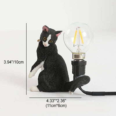 Modern Creative Resin Kitten Decor 1-Light Mini Table Lamp