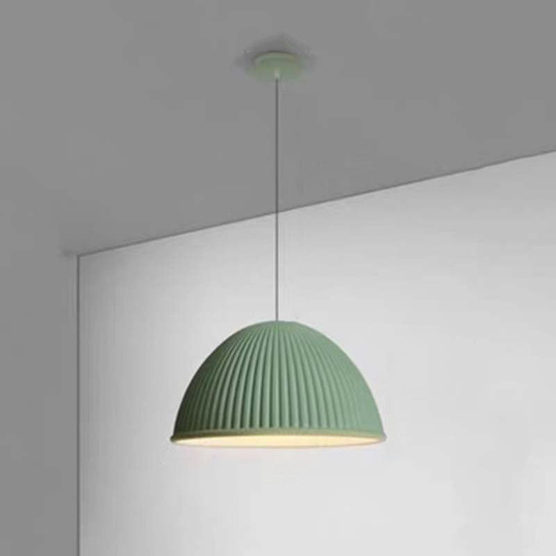 Contemporary Scandinavian Resin Half Circle Stripe Design 1-Light Pendant Light For Dining Room