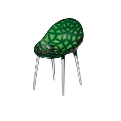 Moderner minimalistischer quadratischer Acrylstuhl mit vier Beinen und Rückenlehne für das Wohnzimmer 