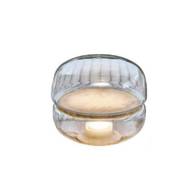 Nordic Light Luxury Clear Glass Round Marble Base LED Table Lamp