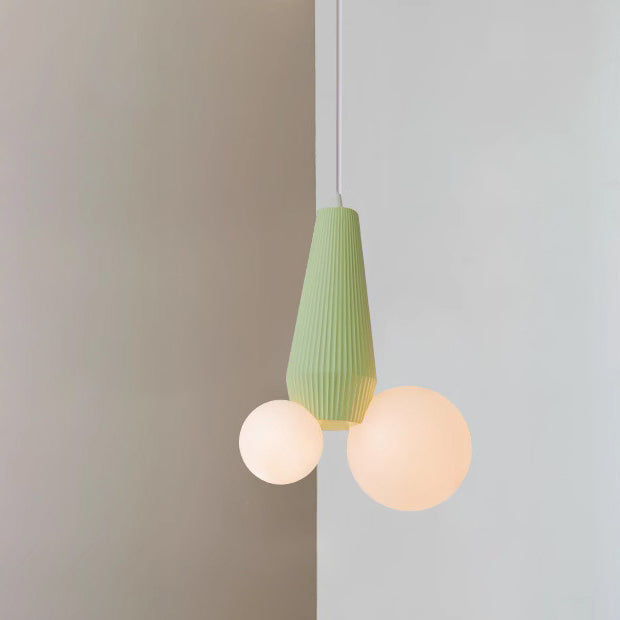 Lustre suspendu à 2 lumières en résine PE, cylindre irrégulier, orbe créatif contemporain pour salon 