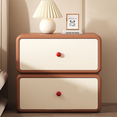 Table de chevet moderne minimaliste carré en bois massif céramique avec cuir anti-griffes pour chat, 2 tiroirs pour chambre 