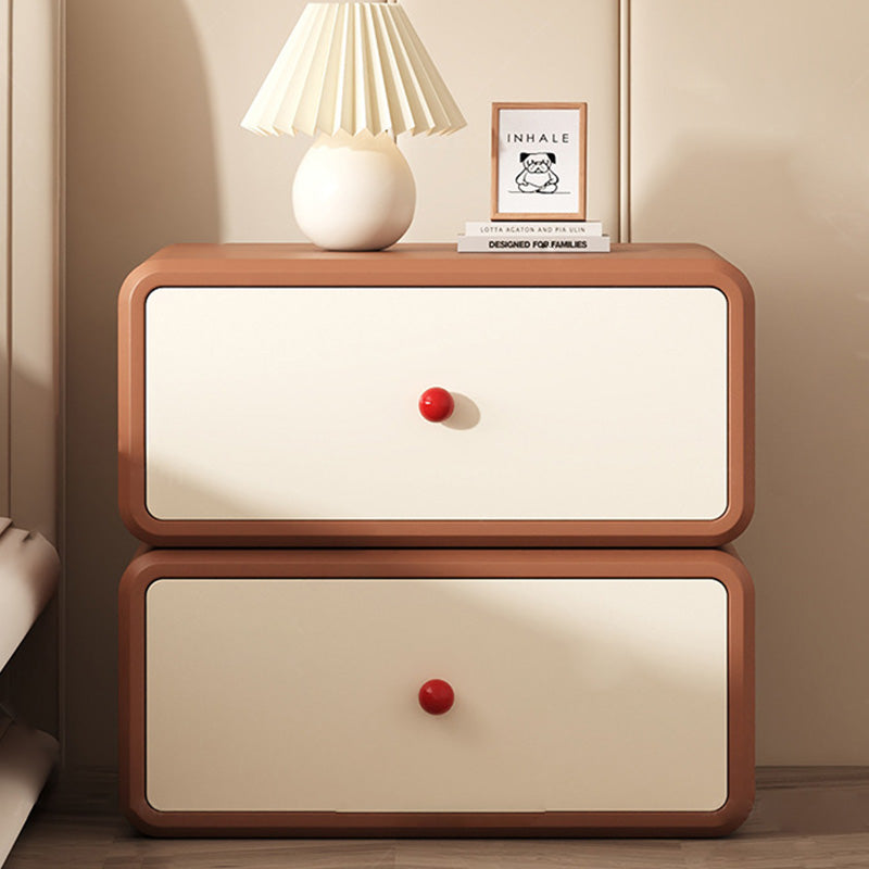 Table de chevet moderne minimaliste carré en bois massif céramique avec cuir anti-griffes pour chat, 2 tiroirs pour chambre 