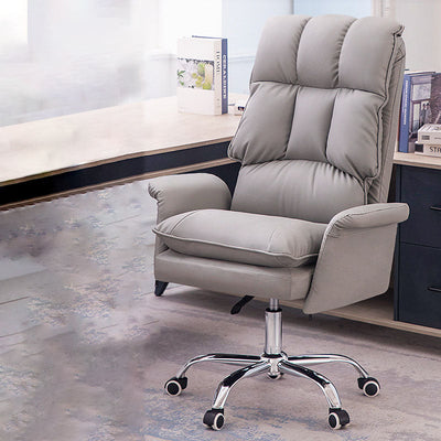 Moderner minimalistischer quadratischer rechteckiger PU-Leder-Edelstahl-Schreibtischstuhl mit Rückenlehne und Armlehne für das Home Office 