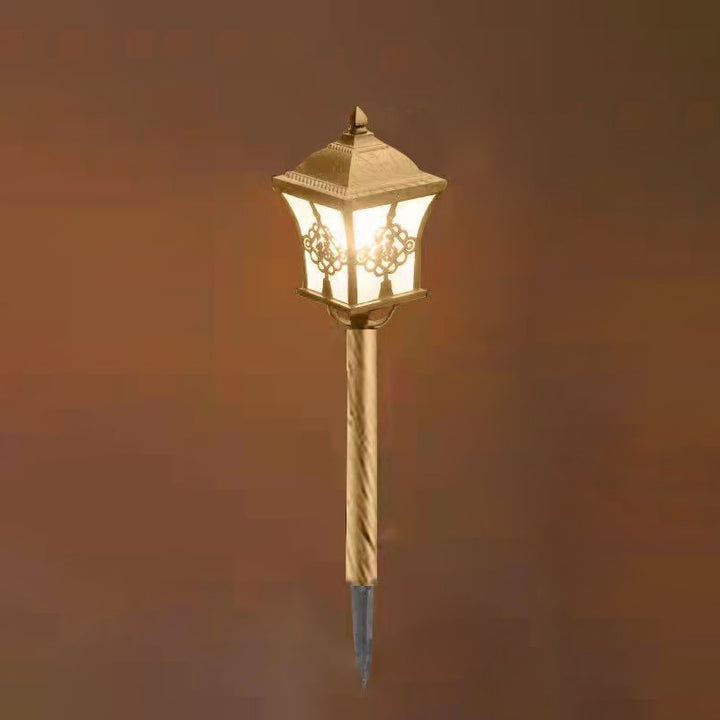 Traditional Chinese Solar Waterproof Aluminum Iron Glass Column LED Landscape Lighting Outdoor Light For Garden