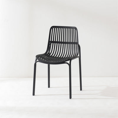 Moderna Minimalista Silla de Comedor con Respaldo Cuadrado de Plástico y Metal para Comedor 