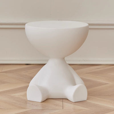 Table d'appoint ronde scandinave contemporaine avec base en PE et ours cartoon pour salon 
