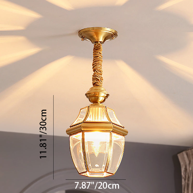 Moderne Luxus Gold Finish Rahmen geometrische Glas Schatten 1-Licht Pendelleuchte für Schlafzimmer 