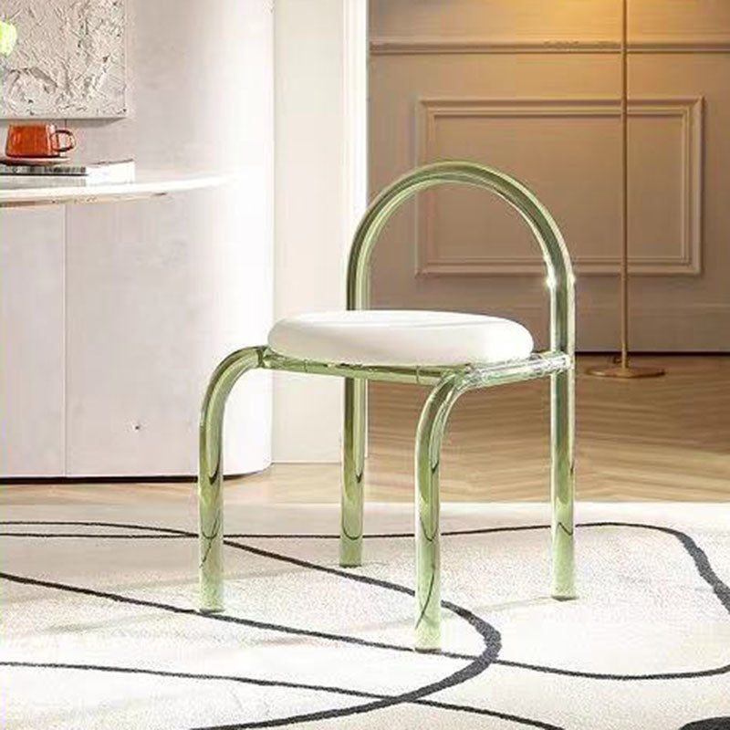Dossier de chaise de salle à manger en velours acrylique nordique contemporain avec éponge ronde pour salle à manger 