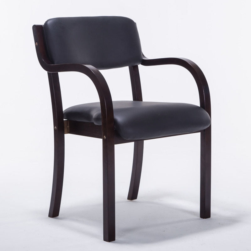 Contemporary Nordic Bentwood Linen Faux Leather Velvet Sponge Square Dining Chair Backrest Armrest For Dining Room