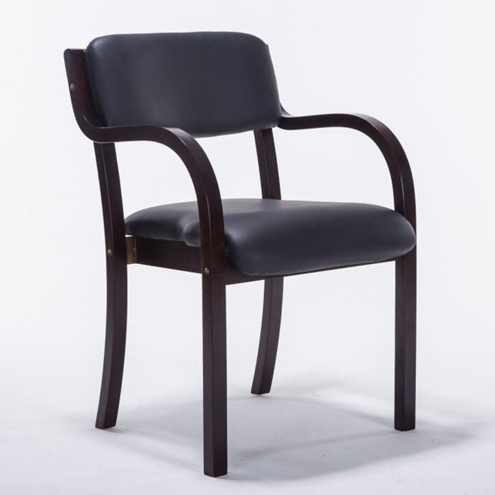 Contemporary Nordic Bentwood Linen Faux Leather Velvet Sponge Square Dining Chair Backrest Armrest For Dining Room
