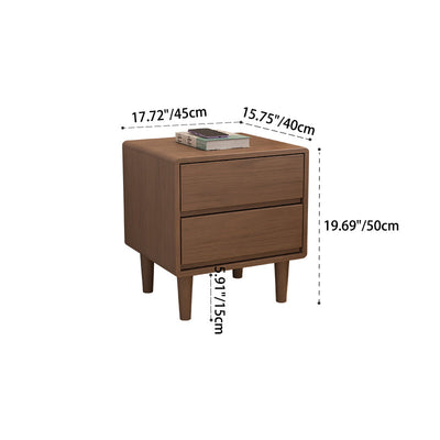 Table de nuit en bois de caoutchouc carré cubique rectangulaire moderne avec 1/2 tiroir pour chevet 