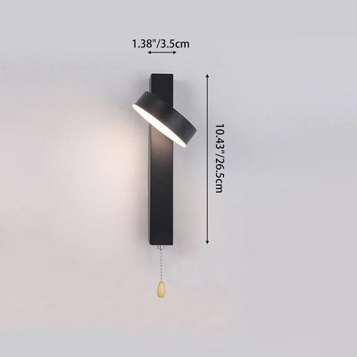 Applique Murale LED Rotative Rectangle en Aluminium Géométrique de Simplicité Contemporaine pour Chambre 
