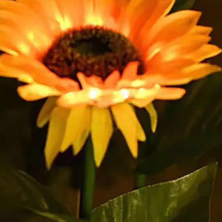 Lumière de jardin extérieure pour pelouse avec prise de terre à LED en acier inoxydable ABS sérigraphie tournesol créative contemporaine 