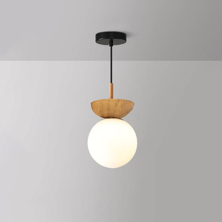 Modern Minimalist Glass Iron Orb 1-Light Semi-Flush Mount Light/Pendant Light for Living Room