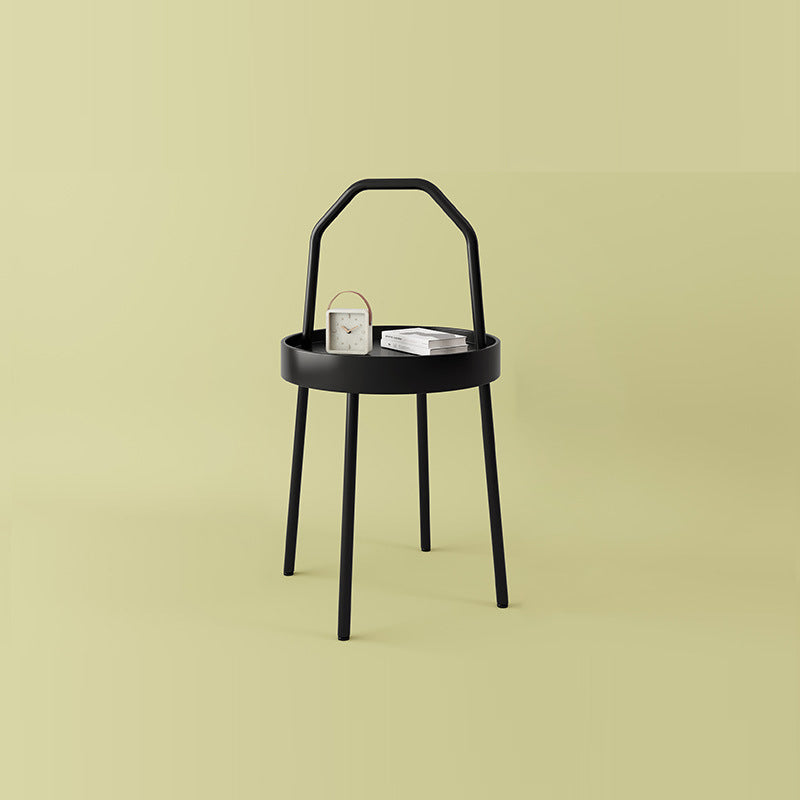Mesa de café redonda minimalista moderna de hierro y PC de 1 nivel para sala de estar 