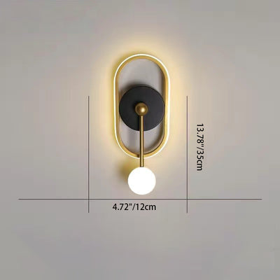 مصباح حائط LED من الألومنيوم الحديدي البيضاوي المستدير المربع البسيط الحديث لغرفة النوم 