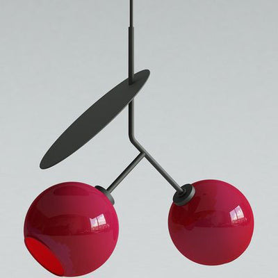 Moderne kreative Kirschglas-Eisen 1/2-Licht Pendelleuchte 