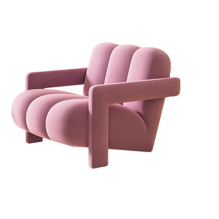 Sillón individual contemporáneo escandinavo de terciopelo y tejido sherpa con madera y espuma, con respaldo y reposabrazos, para sala de estar 